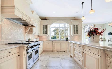 cream cabinets with stainless steel appliances|modern cream kitchen cabinets.